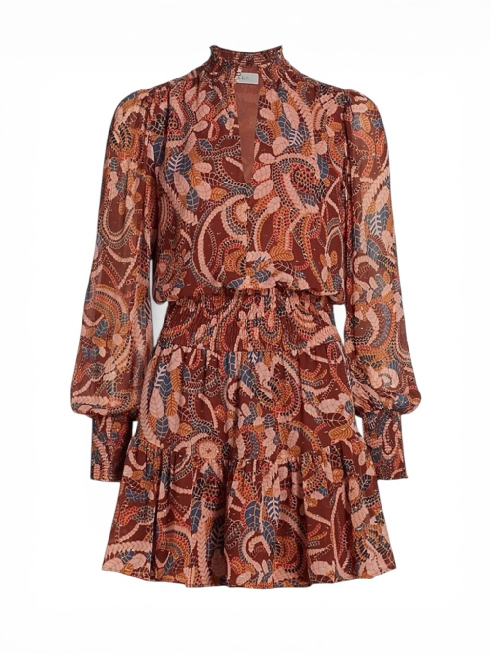 A.L.C • Silvie metallic thread paisley mini dress